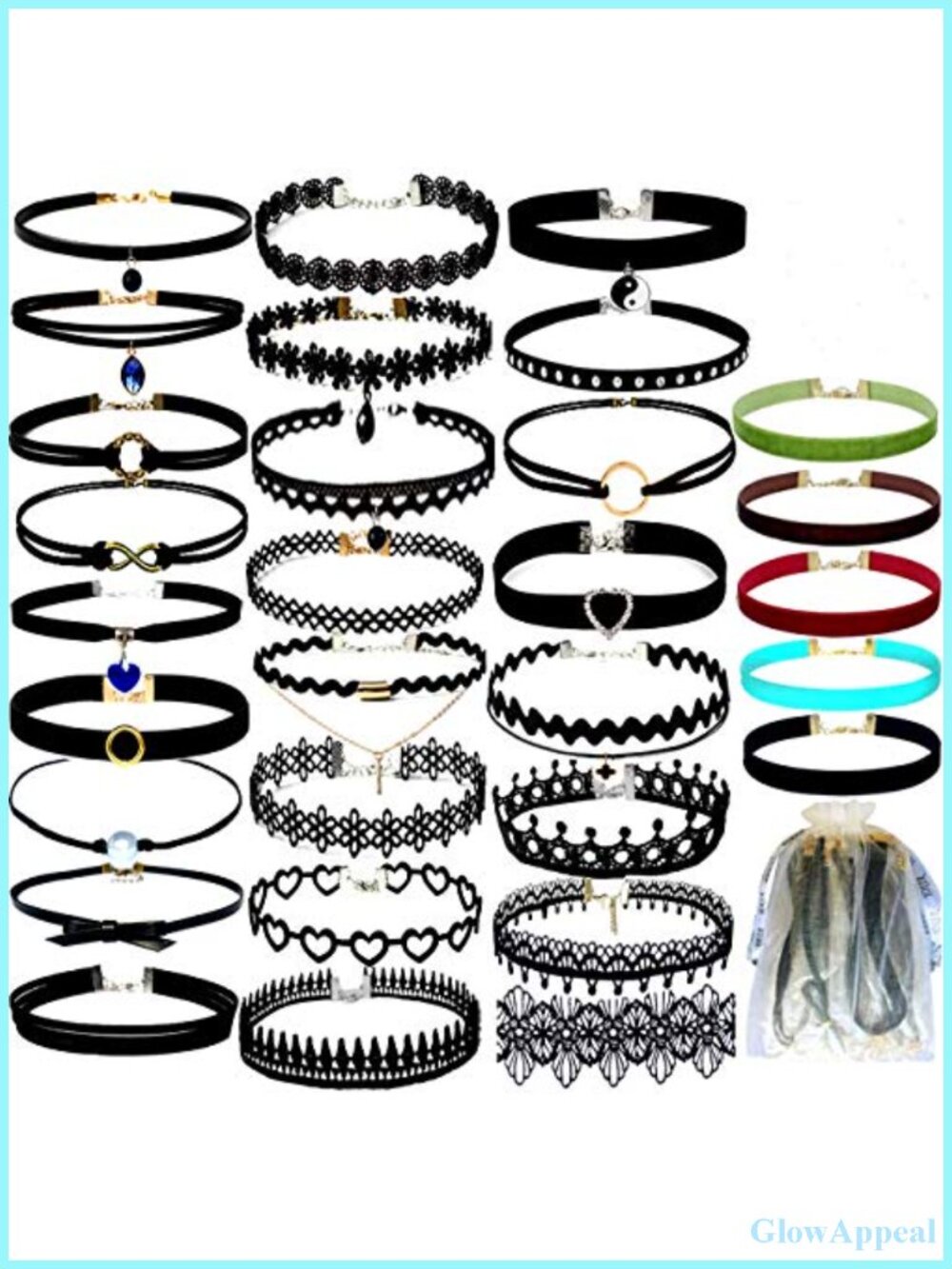 Velvet Choker Necklace Set 30 Piece Gothic Lace Adjustable Party Cosplay